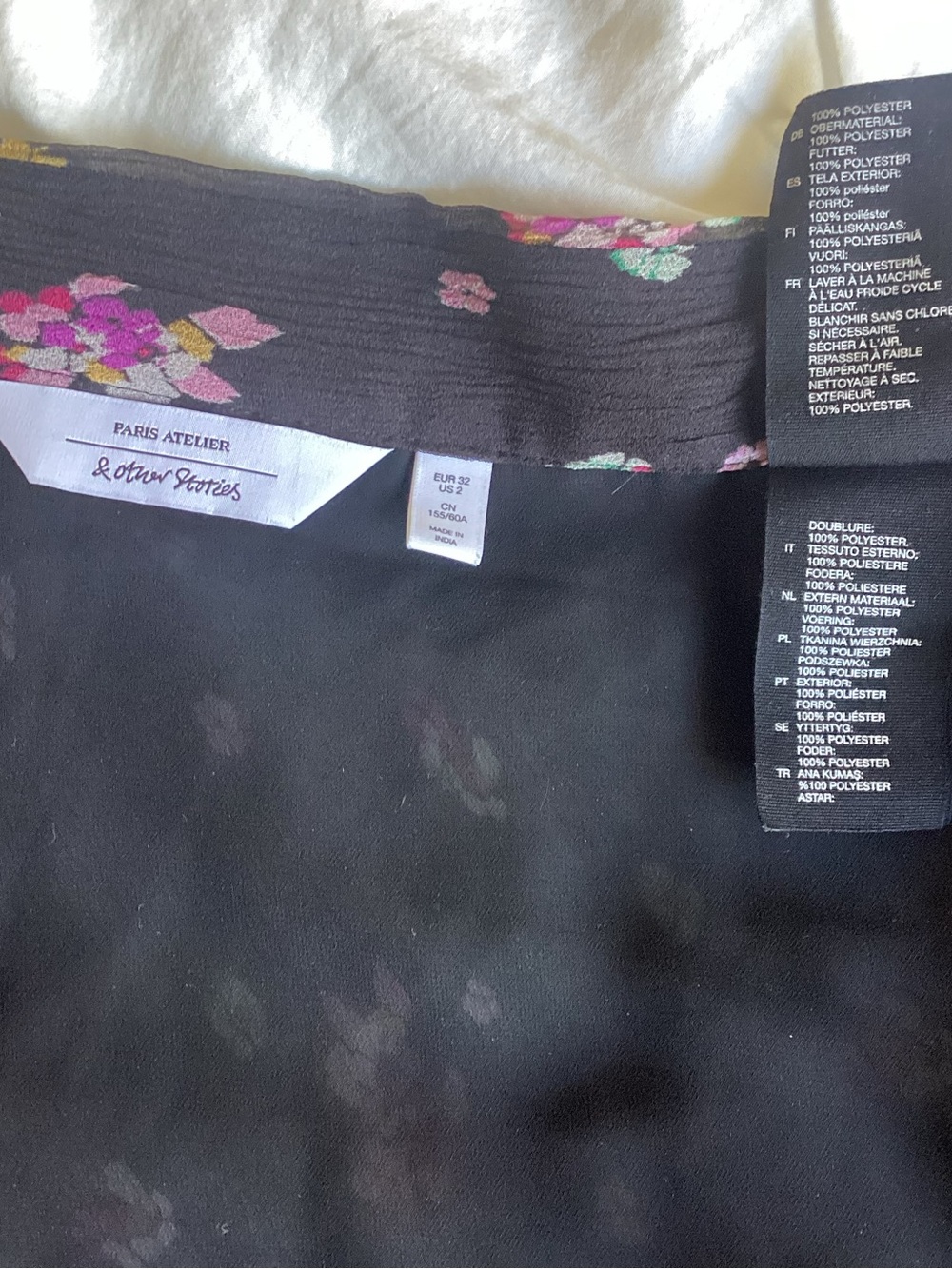 Unbranded Black Floral High-Low Ruffle Skirt - Picture 5 of 6